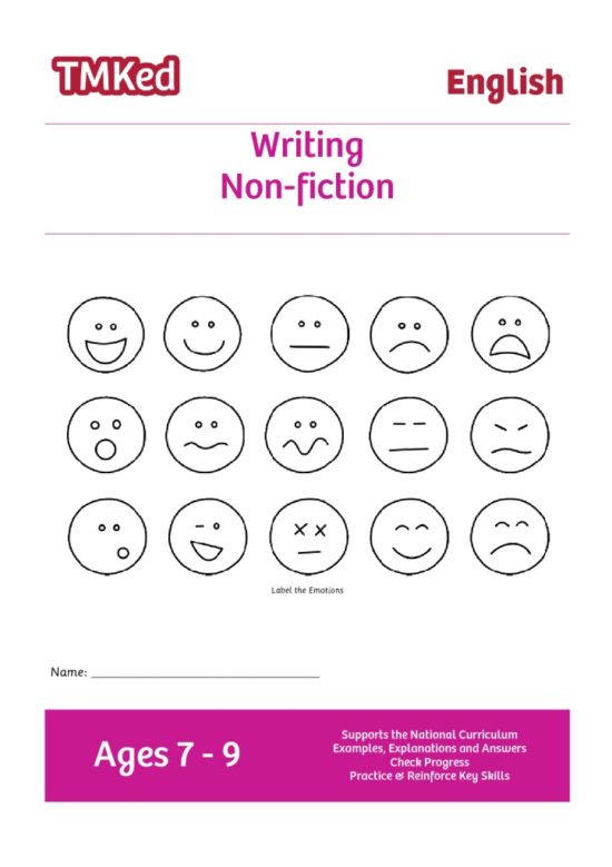 Key stage 2 Literacy Writing Worksheets for kids - writing non-fiction text, printable workbook, 7-9 years